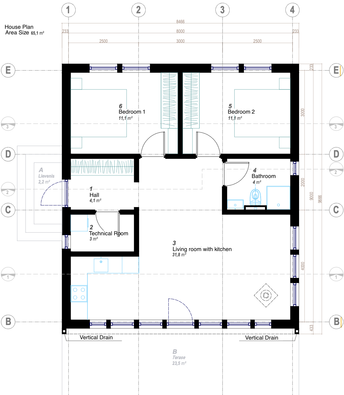 wood frame house plan