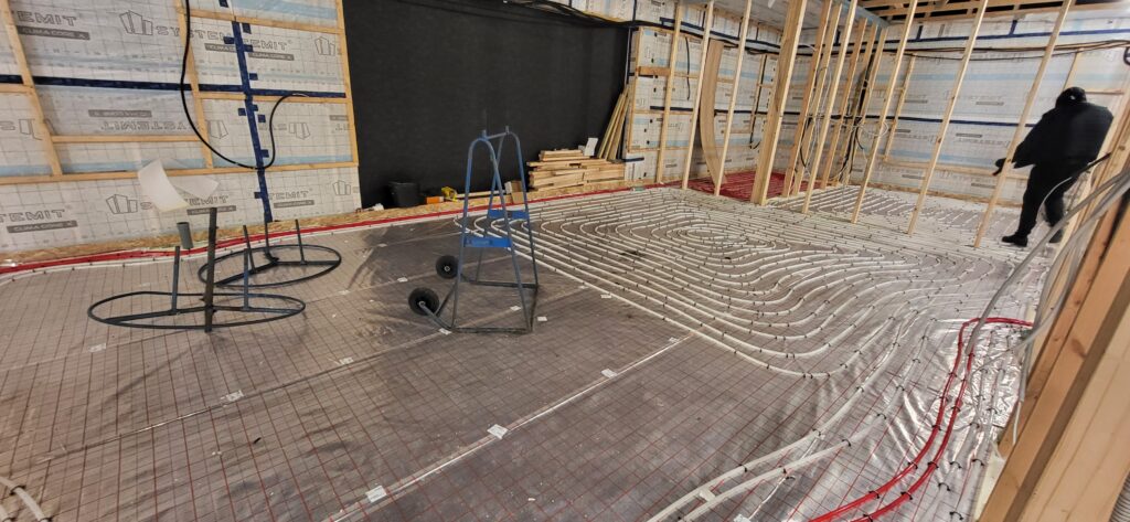 underfloor water heating installation